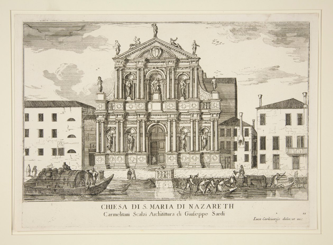Iglesia de Santa Maria di Nazareth desde de Luca Carlevarijs
