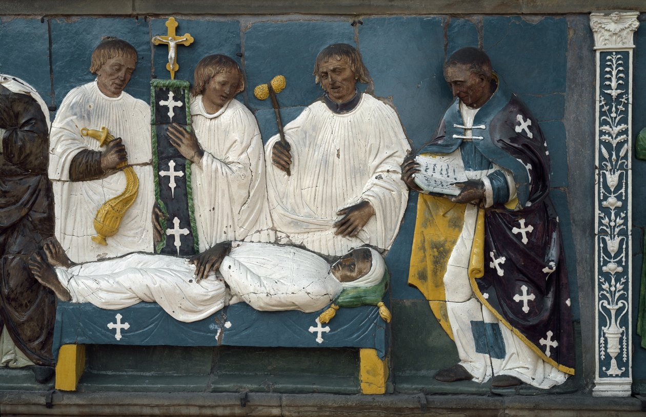Enterrando a los muertos (detalle), 1526-28 de Luca Della Robbia