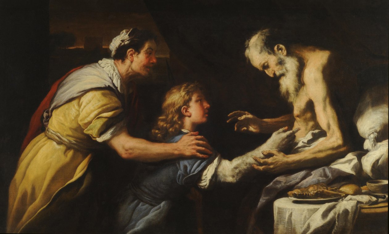 Isaac bendiciendo a Jacob de Luca Giordano
