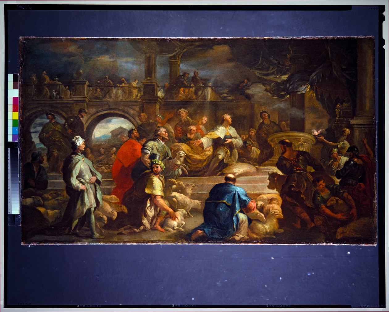 Salomón Sacrificando (lienzo) de Luca Giordano