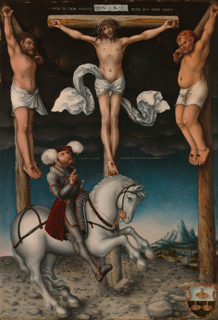 La crucifixión con el centurión convertido de Lucas Cranach the Elder