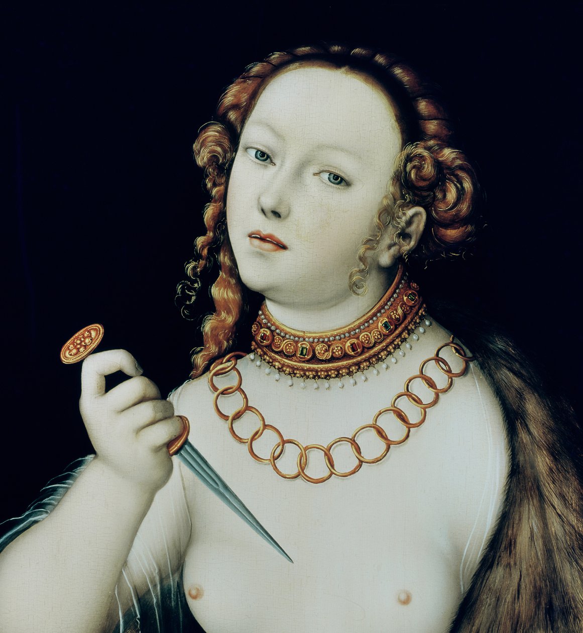 El suicidio de Lucrecia, 1538 (detalle) de Lucas Cranach the Elder