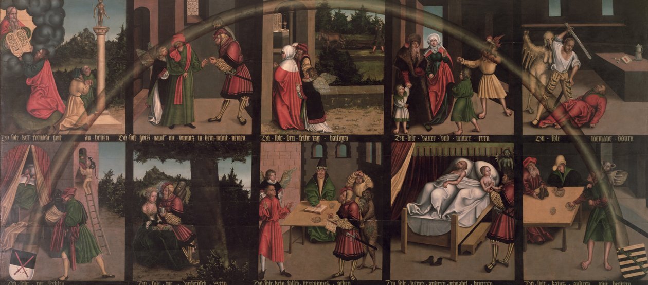 Los diez mandamientos de Lucas Cranach the Elder