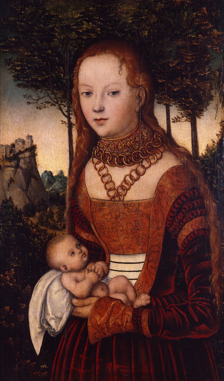 Joven madre con niño de Lucas Cranach the Elder