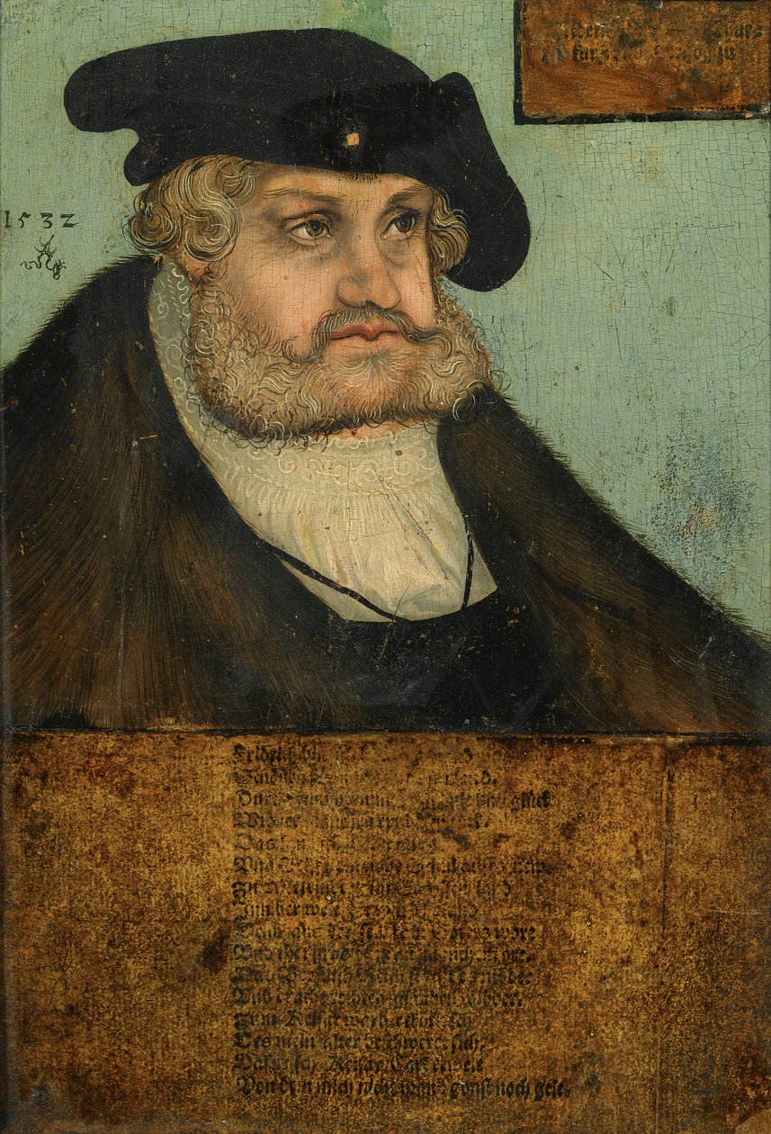 Retrato del Elector Federico III de Sajonia, (Federico el Sabio) (1463-1525) de Lucas Cranach the Elder