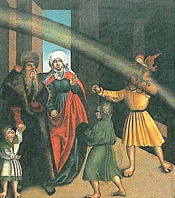 Los Diez Mandamientos 4º Mandamiento (detalle) de Lucas Cranach the Elder