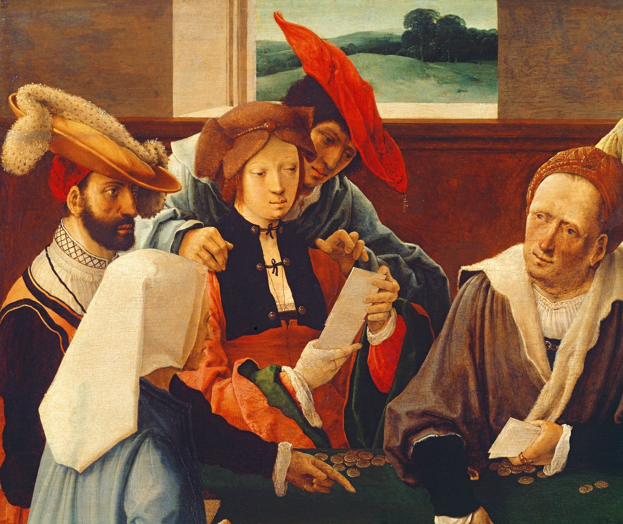 Los jugadores de cartas (detalle) de Lucas van Leyden