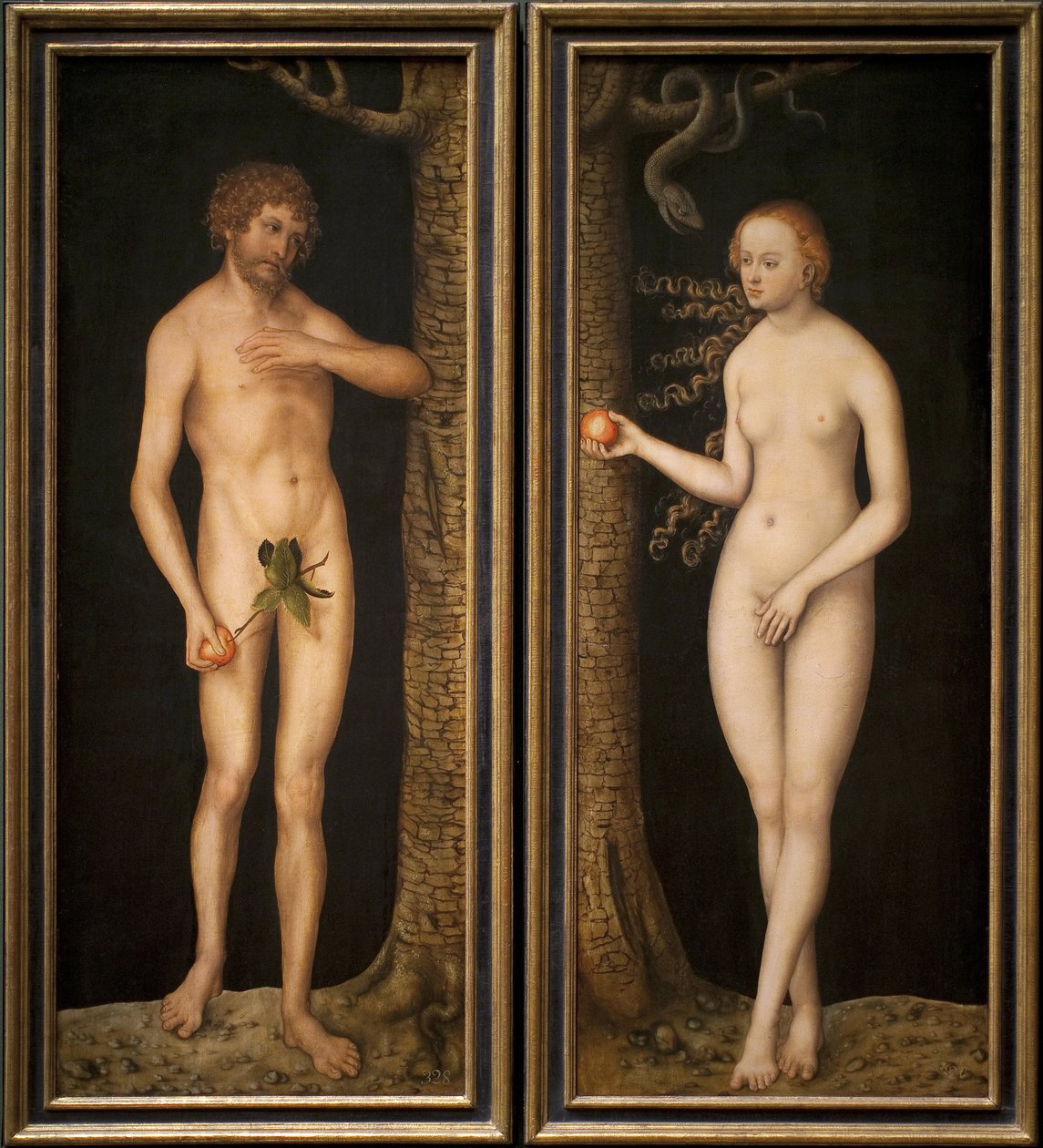 Adán y Eva, c.1510-20 de Lucas Cranach