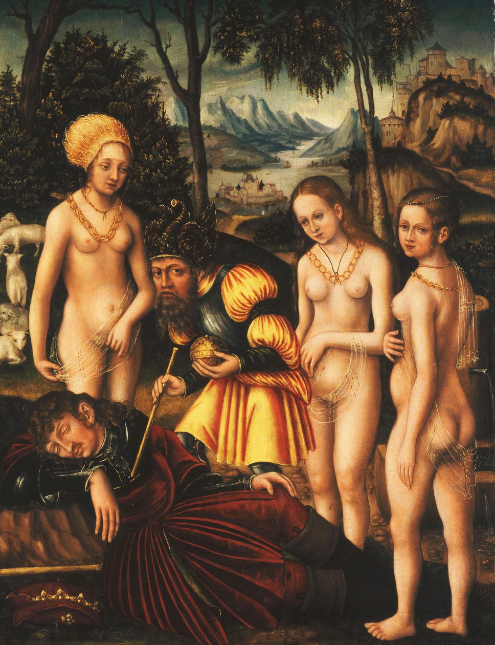 El juicio de París, c.1507 de Lucas Cranach