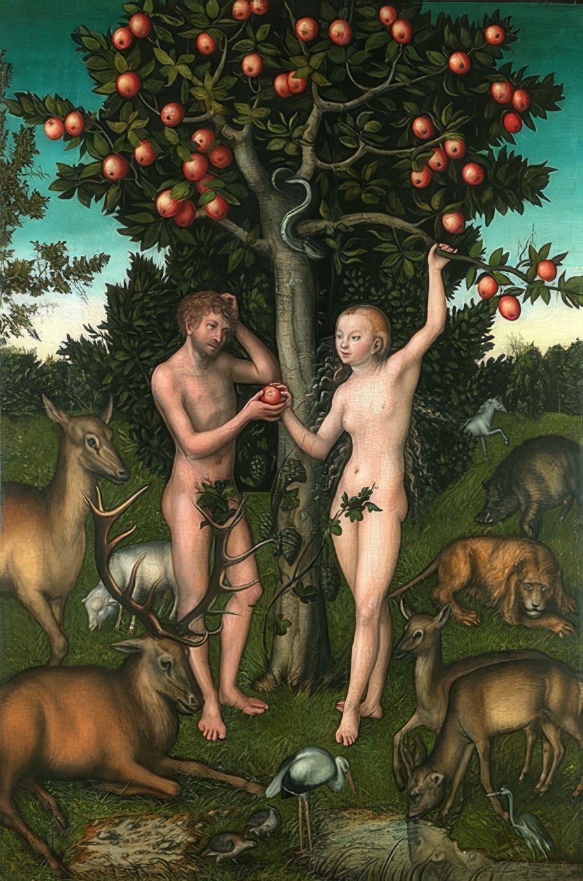 Adán y Eva. 1526 de Lucas Cranach the Elder