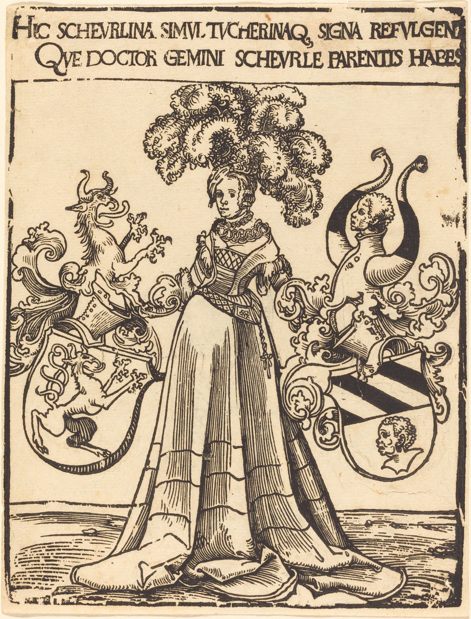 Exlibris de Scheurl y Tucher de Lucas Cranach the Elder