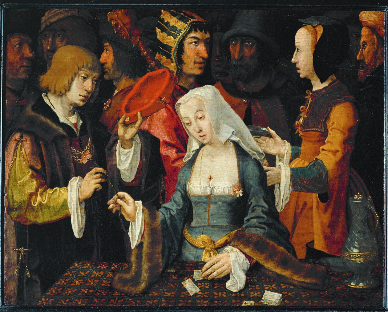 La Tireuse de cartes ... de Lucas van (studio of) Leyden