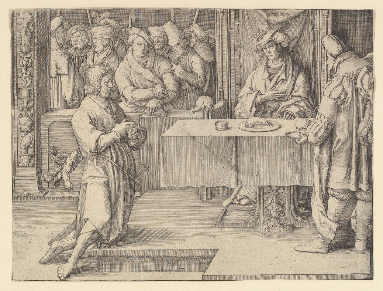 José interpretando los sueños del faraón, 1512 de Lucas van Leyden