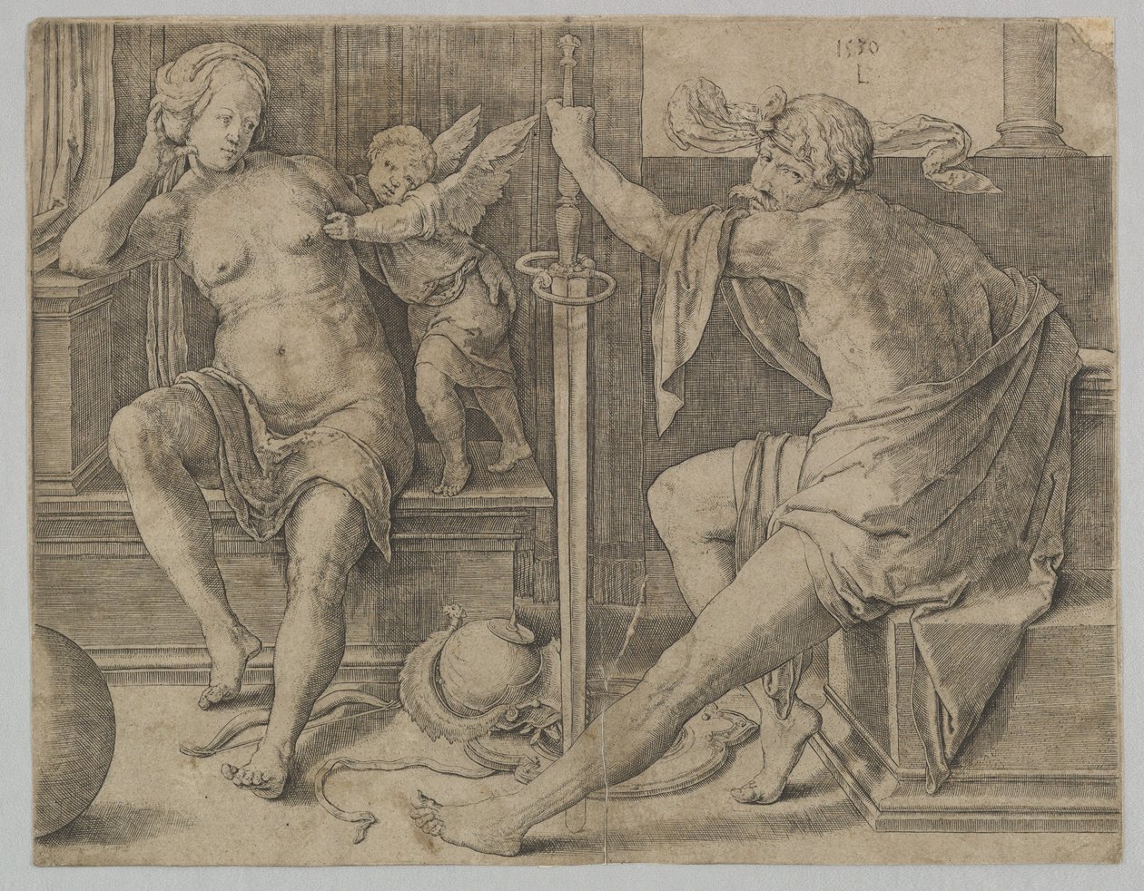 Marte, Venus y Cupido, 1530 de Lucas van Leyden