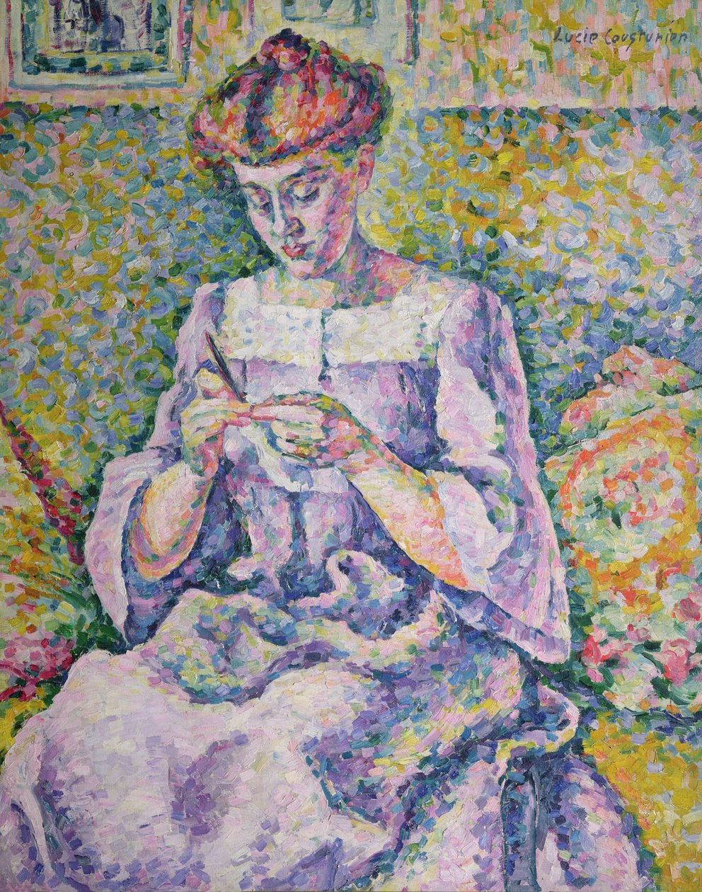 Mujer tejiendo, 1908 de Lucie Cousturier
