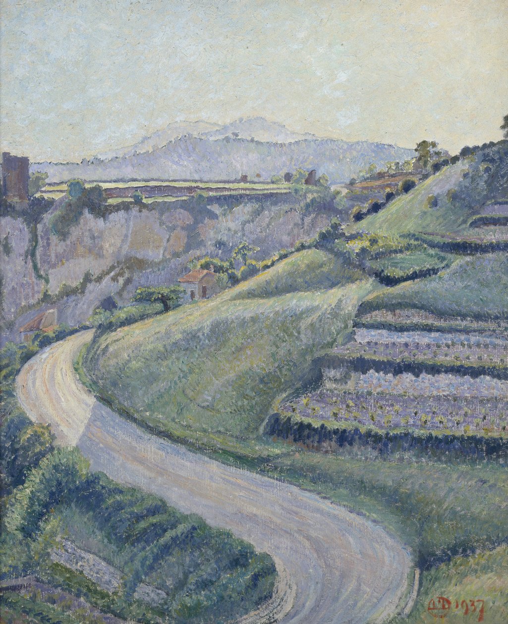 La nueva ruta, Cotignac, 1937 de Lucien Pissarro