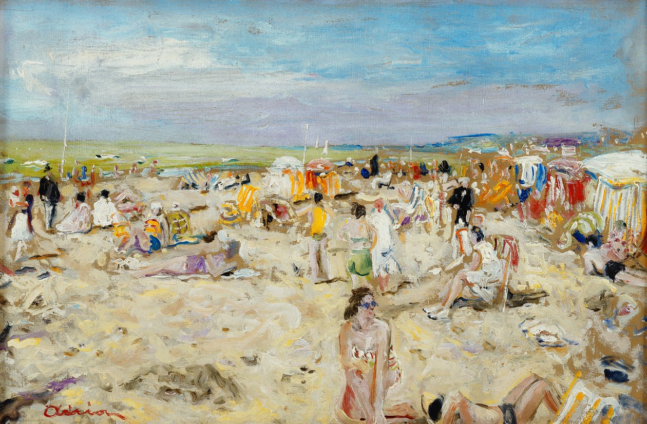 En la playa; Sur la Plage de Lucien Adrion