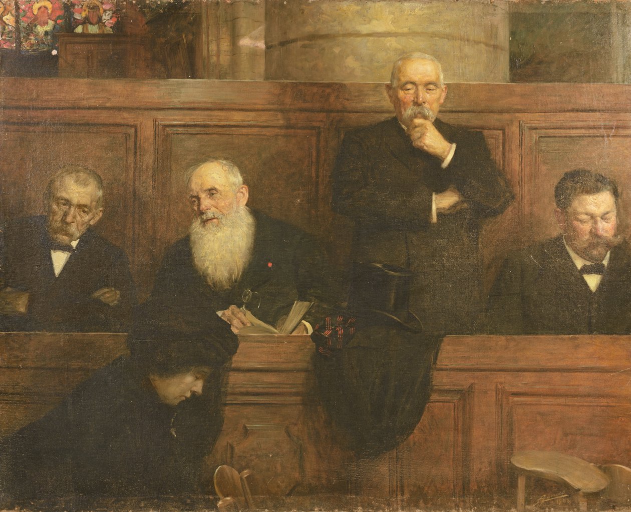 Los mayordomos de la iglesia (óleo sobre lienzo) de Lucien Hector Jonas