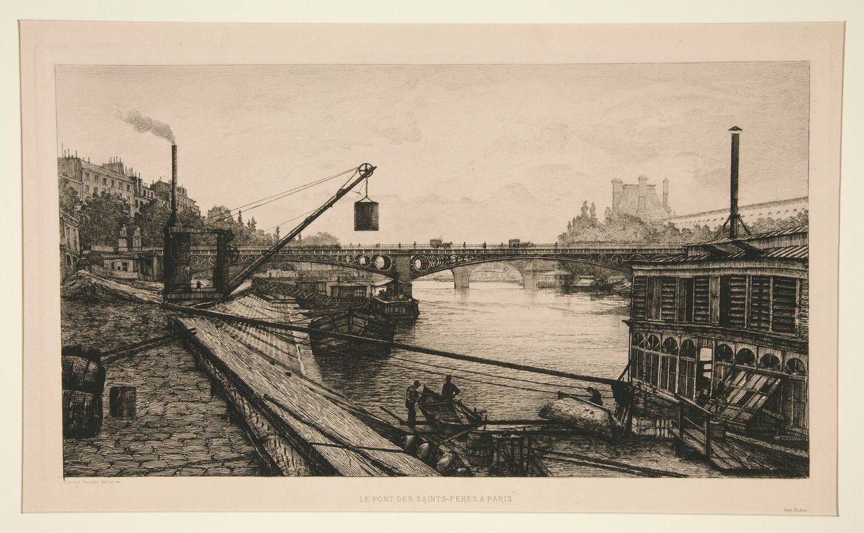 El Pont des Saints-Peres en París de Lucien Marcelin Gautier