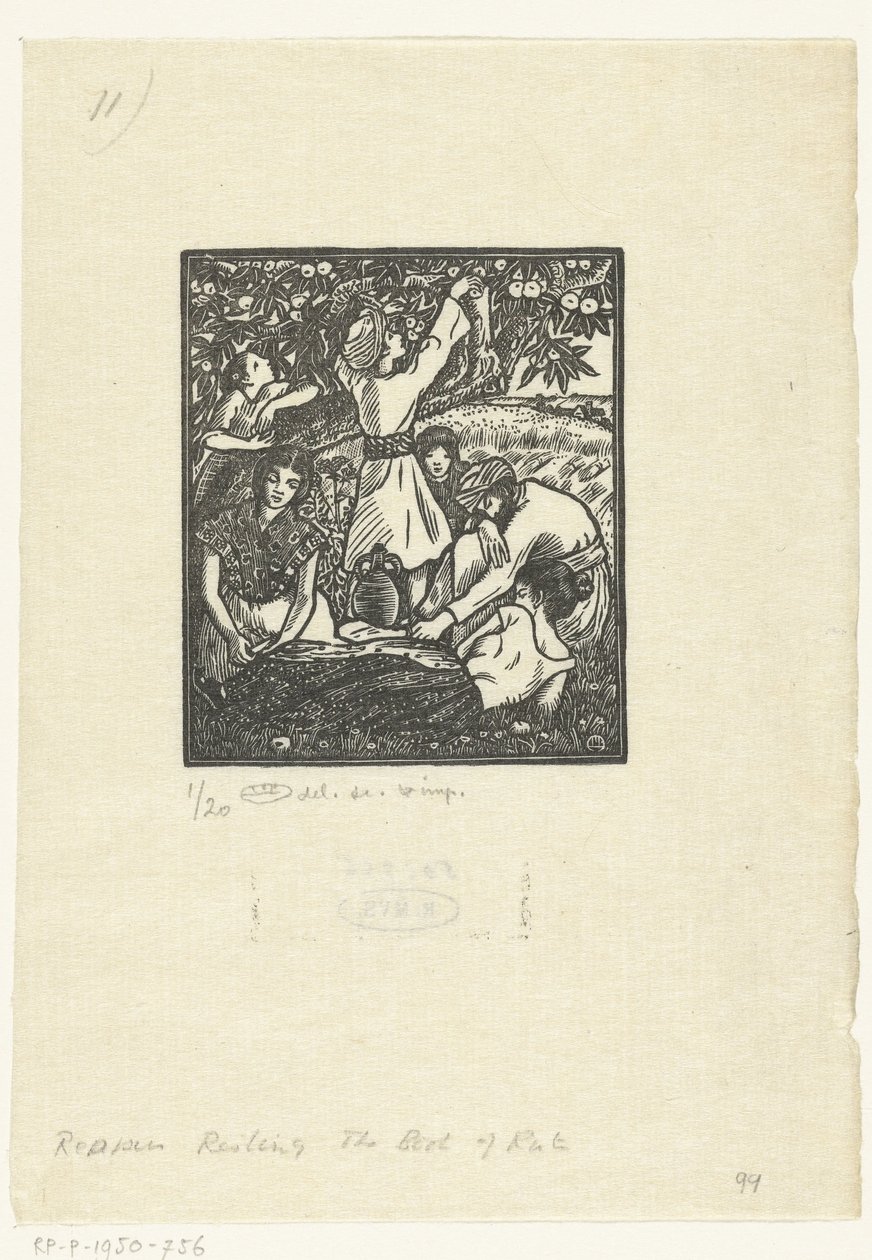 espigadoras en reposo de Lucien Pissarro