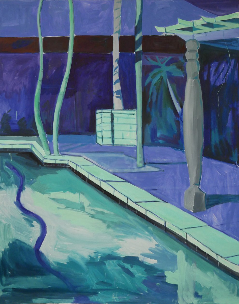 Blue Court, 2021 (óleo sobre lienzo) de Lucy Smallbone