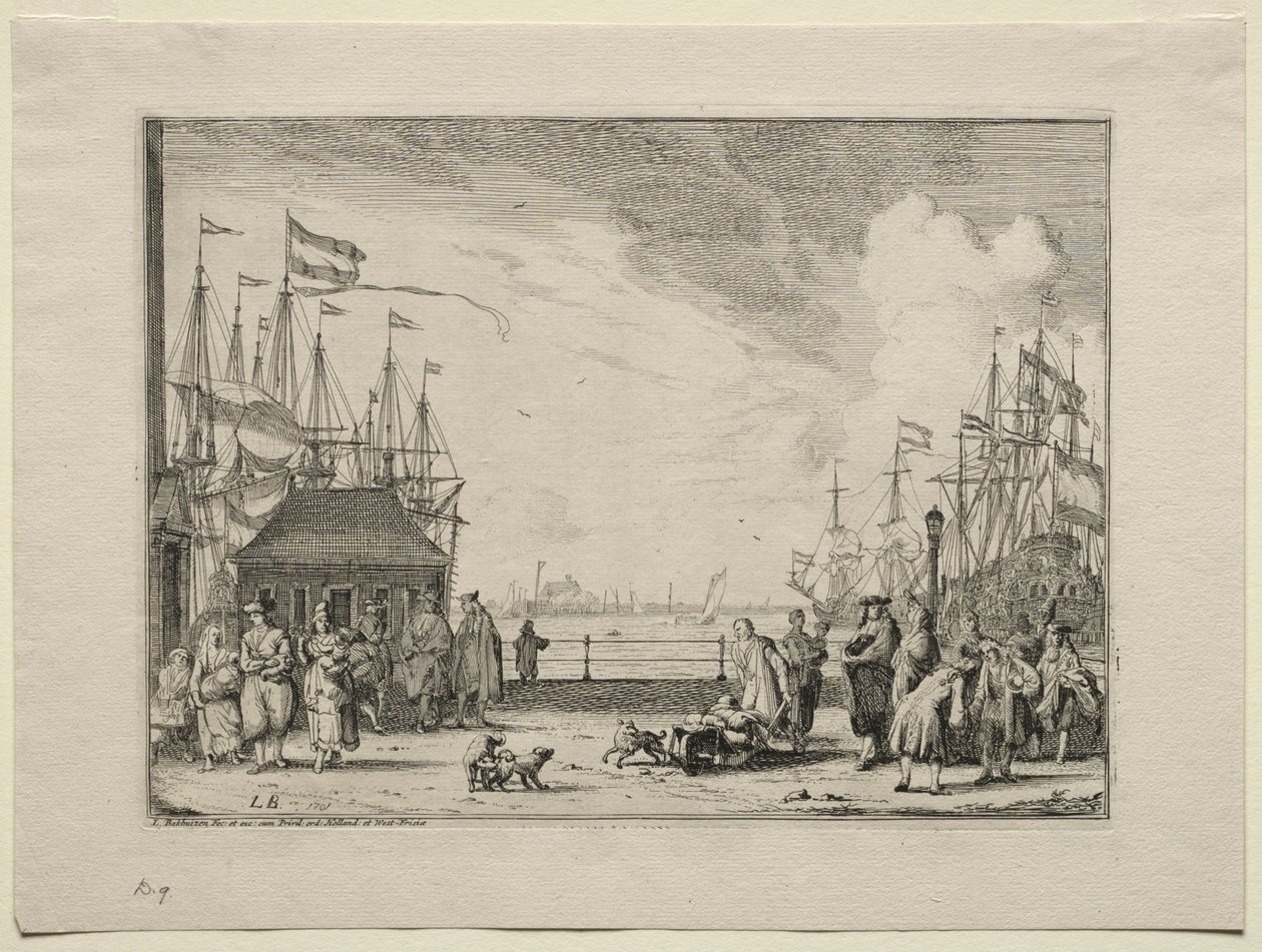 Puerto en Ámsterdam, 1701 de Ludolf Backhuysen