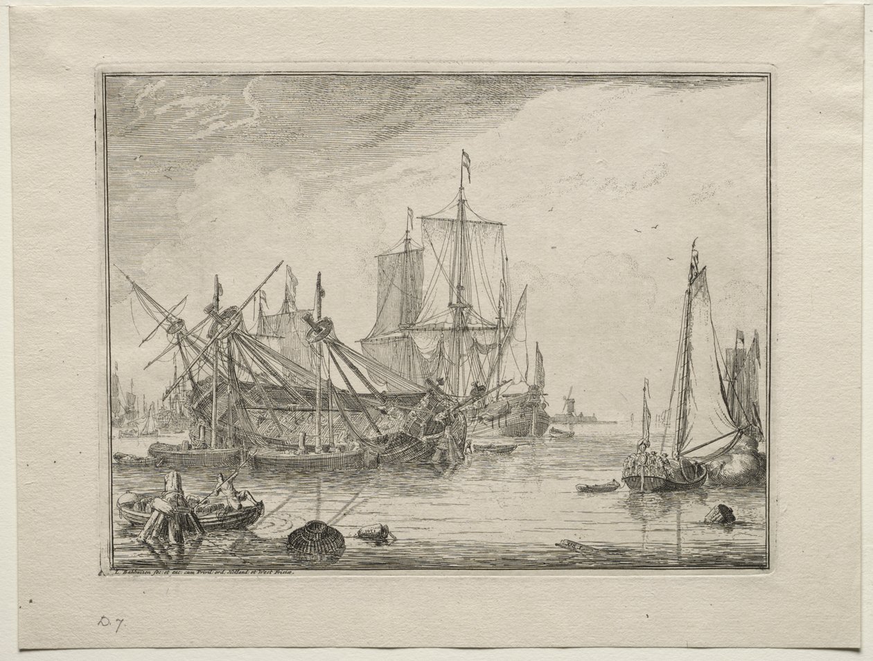 Barcos en reparación de Ludolf Backhuysen