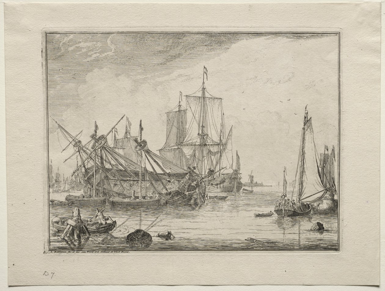 Barcos en reparación, 1701 de Ludolf Backhuysen