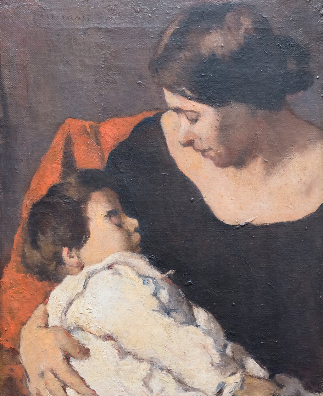 Mujer con niño de Ludovico (1866 1941) Tommasi