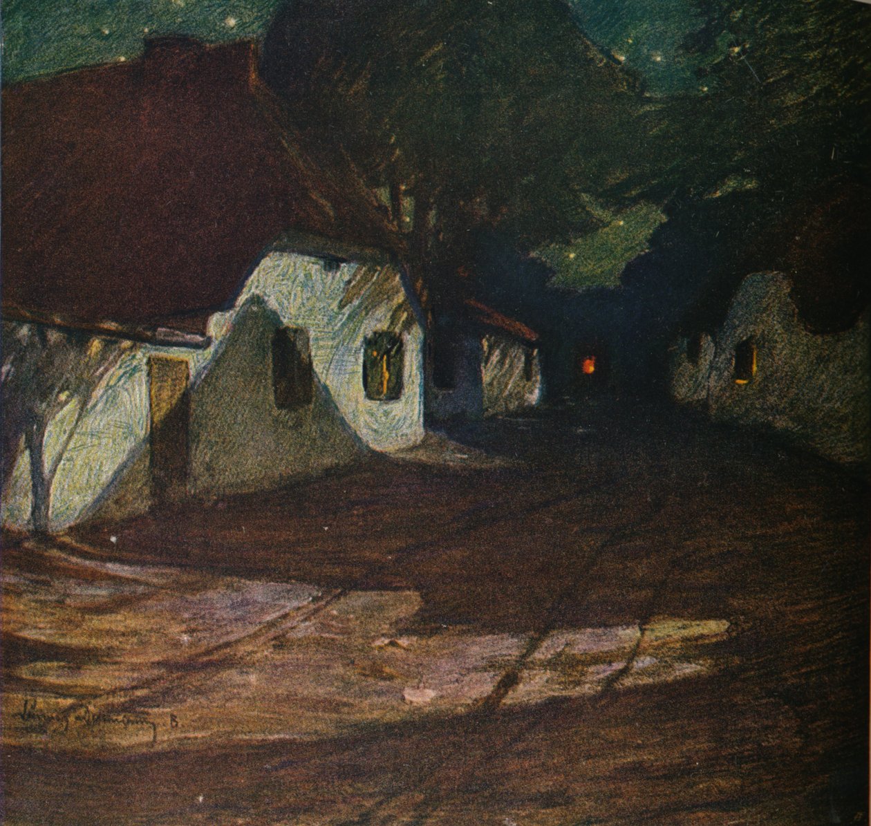 Una Noche de Luna, c. 1900, 1905 de Ludwig Dettmann