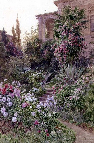 El Jardín de una Villa Italiana de Ludwig Hans Fischer
