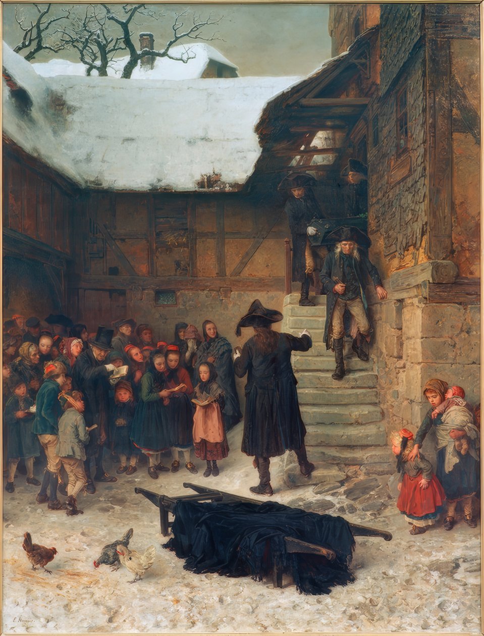 Funeral en Hesse en invierno de Ludwig Knaus