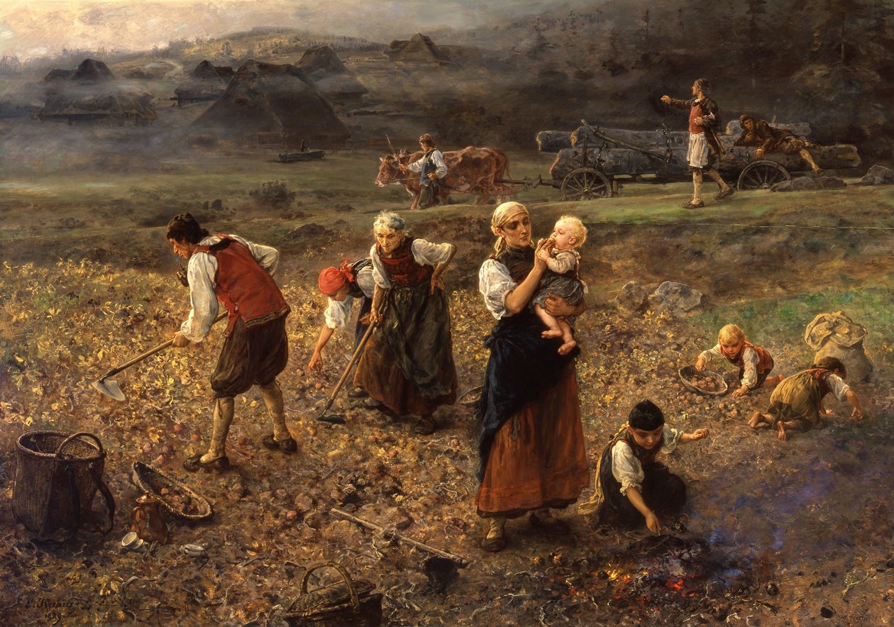 Cosecha de patatas de Ludwig Knaus