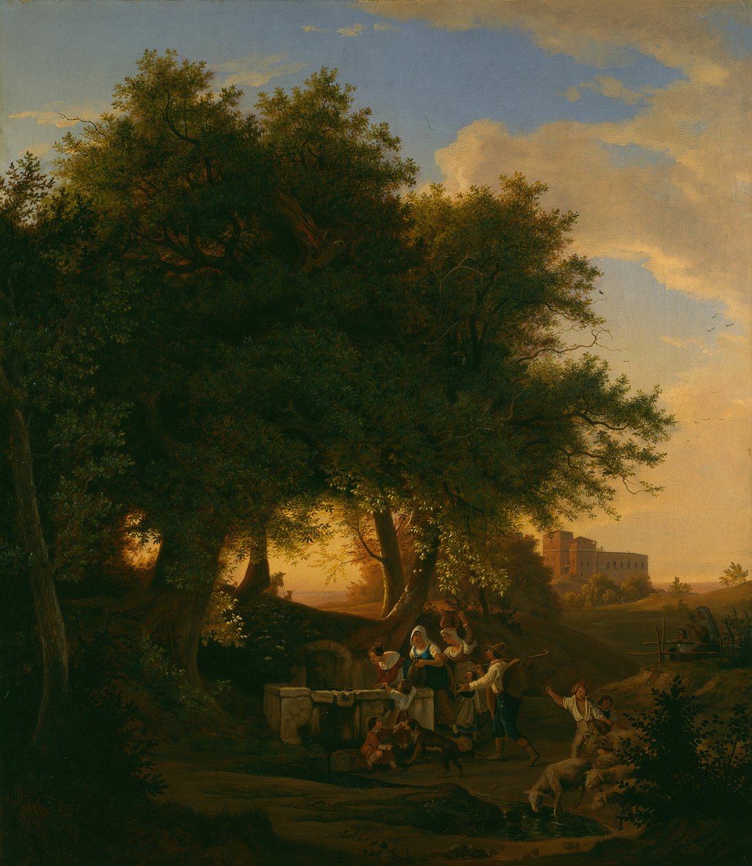 La fuente en Grottaferrata, 1832 de Ludwig Richter