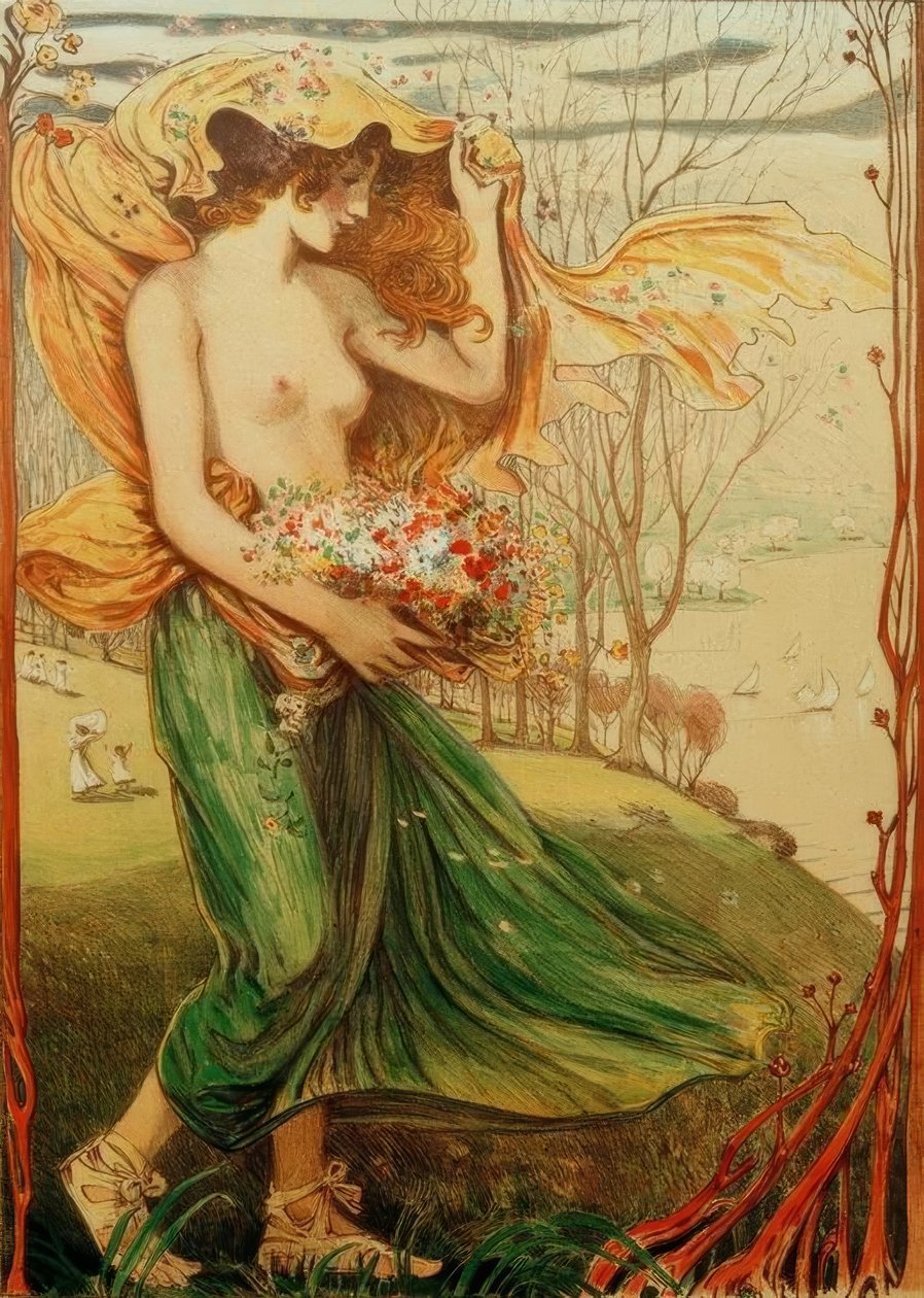Flora (Retrato de compromiso) de Ludwig von Hofmann