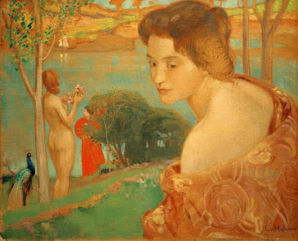 Niña en la playa de Ludwig von Hofmann