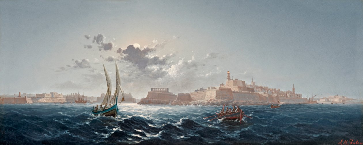 San Elmo, La Valeta, Malta - Luz de luna de Luigi Maria Galea