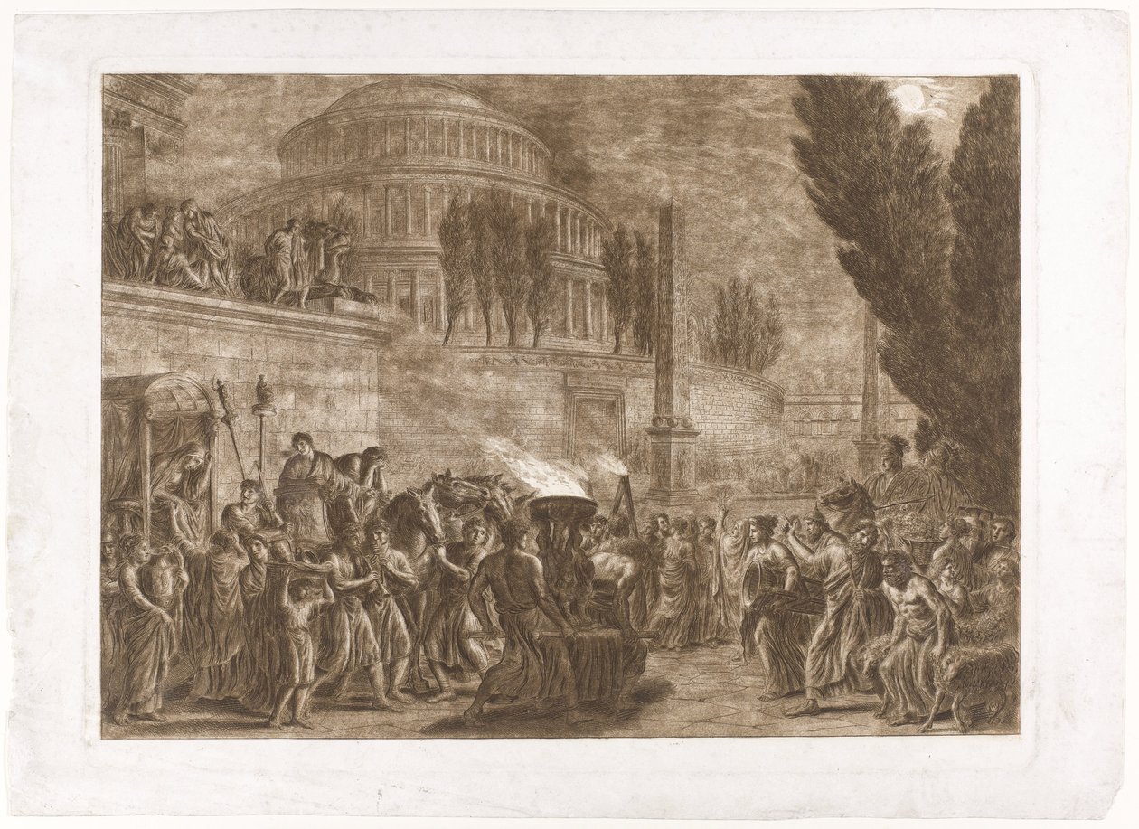 Procesión en el templo antiguo de Luigi Ademollo