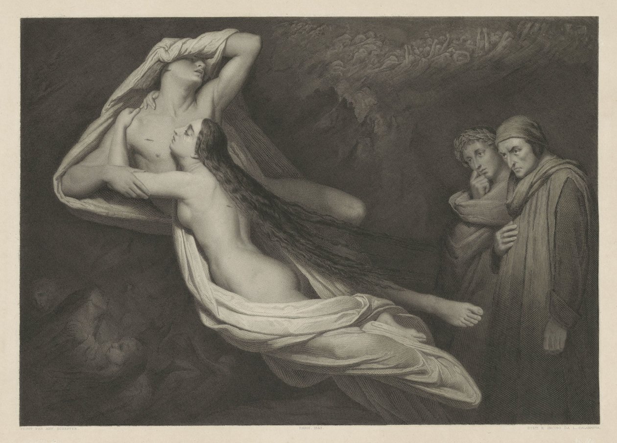 Francesca da Rimini en Paolo Malatesta de Luigi Calamatta