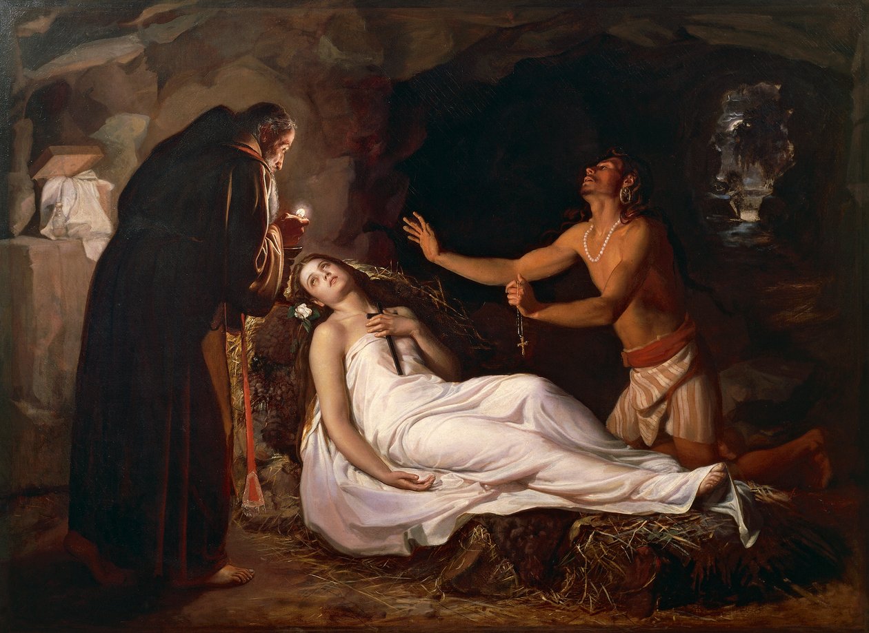 Muerte de Atala,siglo XIX (óleo sobre lienzo) de Luis Monroy
