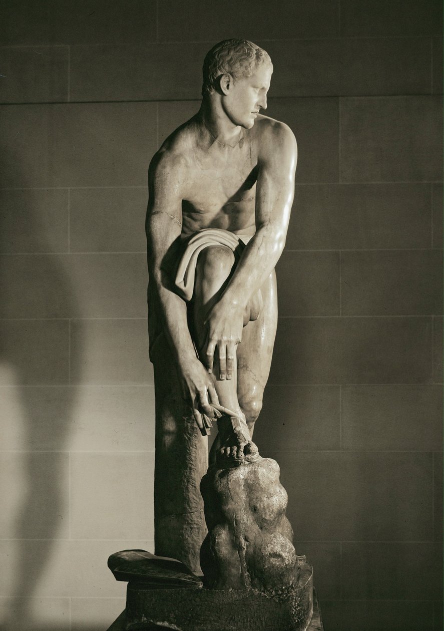 Hermes atando su sandalia ... de Lysippos (after)
