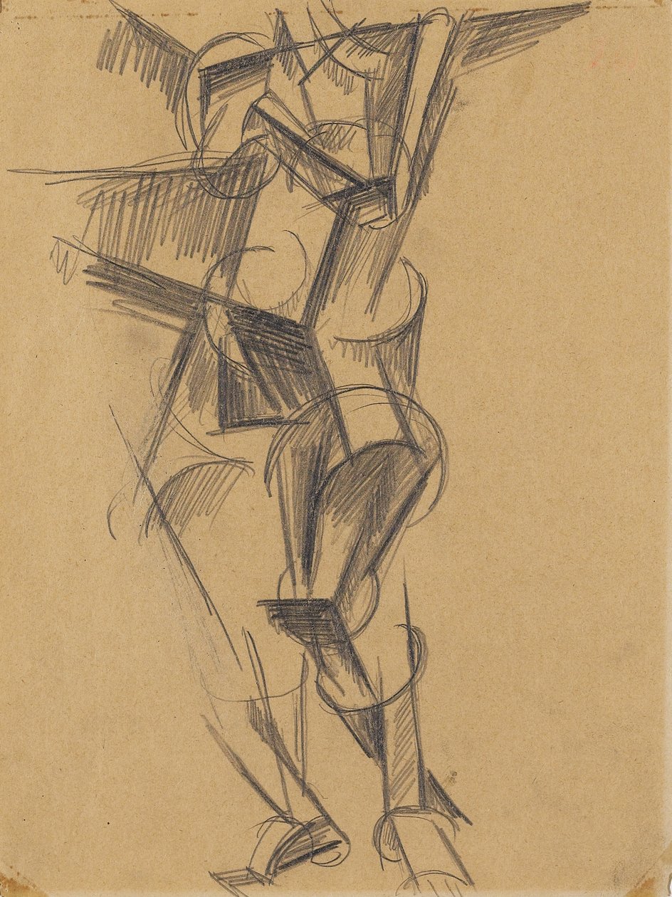 Hombre cubista (figura de pie), 1915 de Lyubov Sergeevna Popova