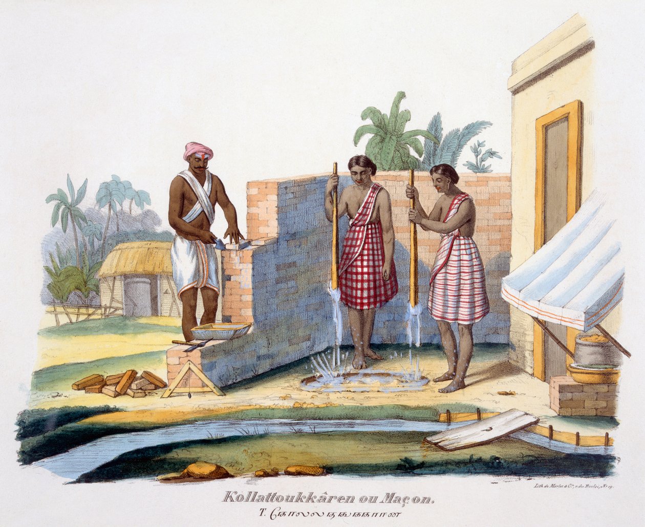 Albañil o constructor, 1827-35 de M.E. Burnouf