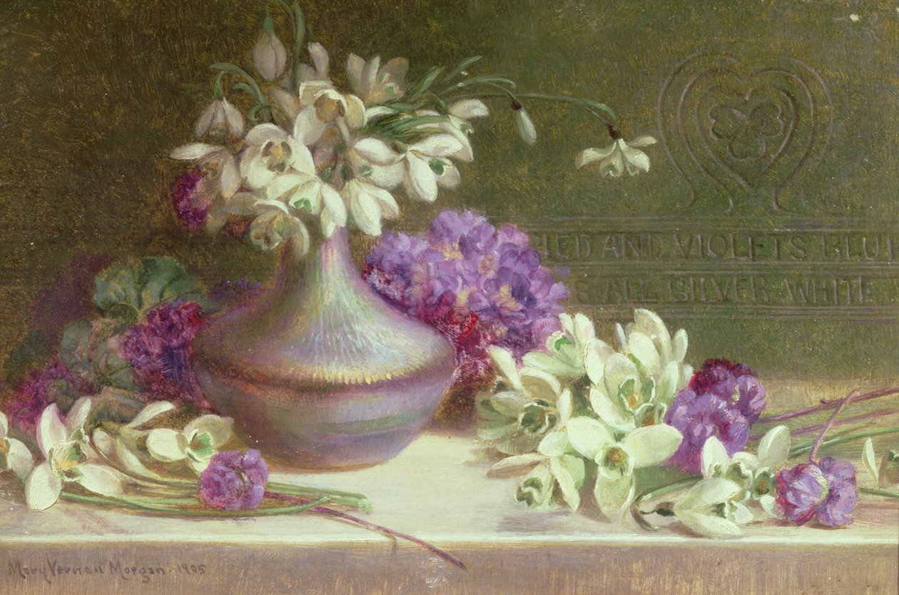 Campanillas de invierno y violetas de M.V. Morgan