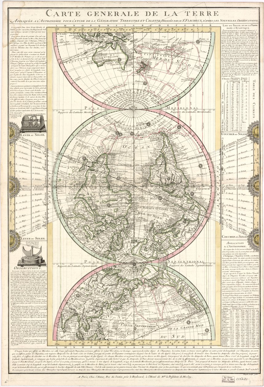 Mapa General de la Tierra de M. Flecheux