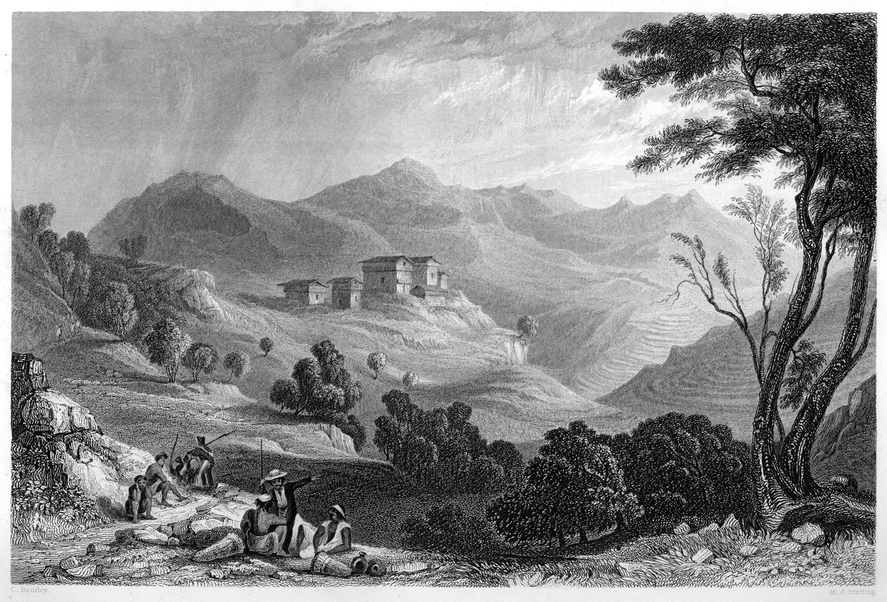 El pueblo de Naree, India, c. 1860 de M. J. Starling