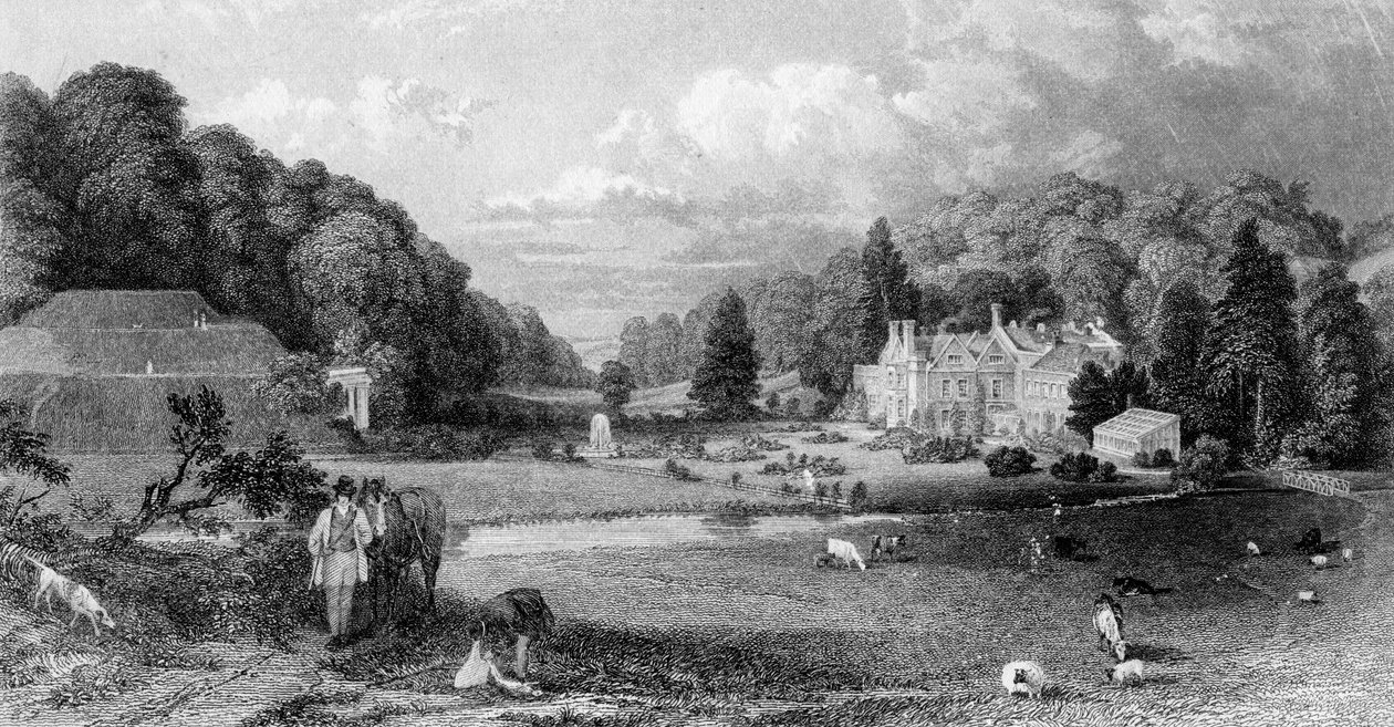 Casa Wotton, Surrey, siglo XIX de M. J. Starling