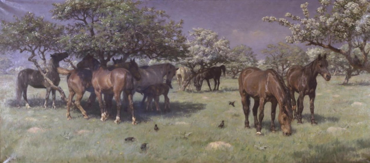 Caballos en Dyrehaven de M. Therkildsen