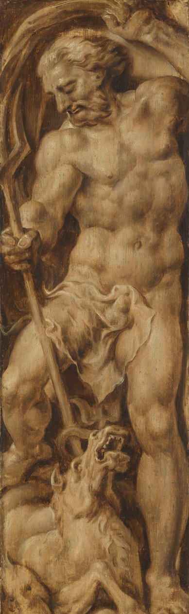 Neptuno apuñala a un caballito de mar de Maarten van Heemskerck