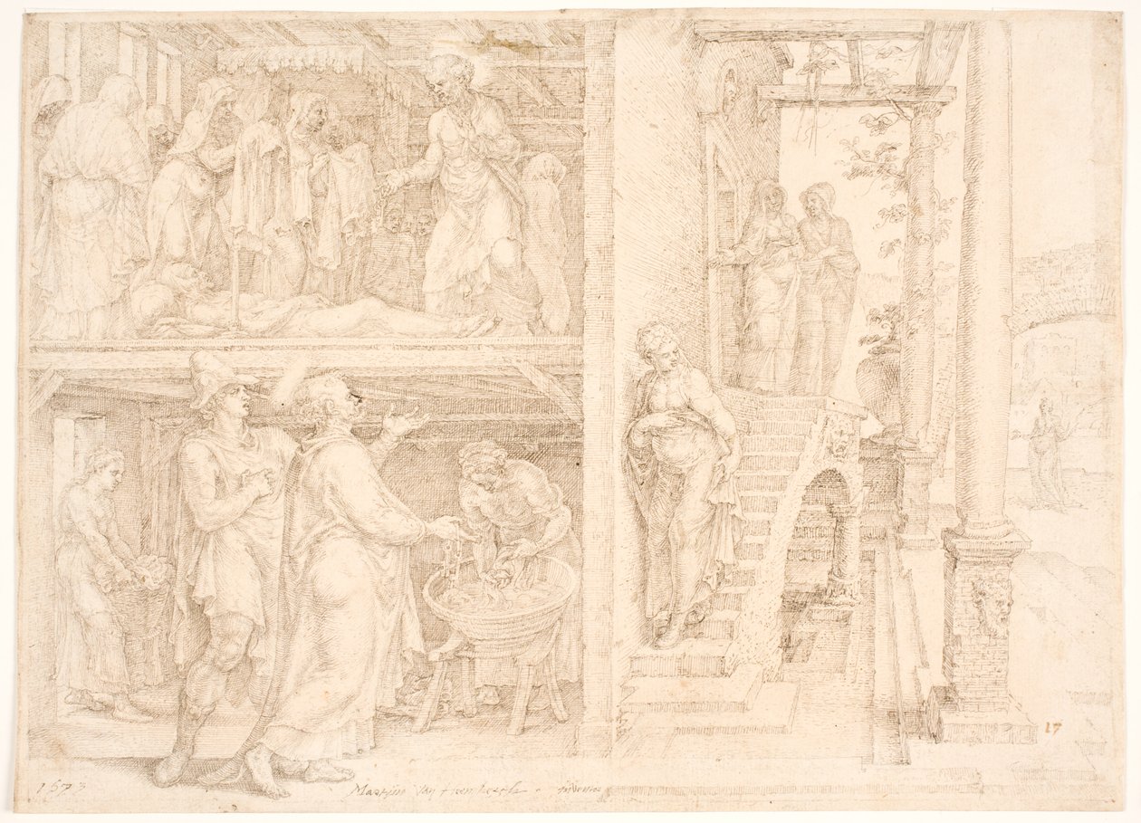 Pedro resucita a Tabita de Maarten van Heemskerck